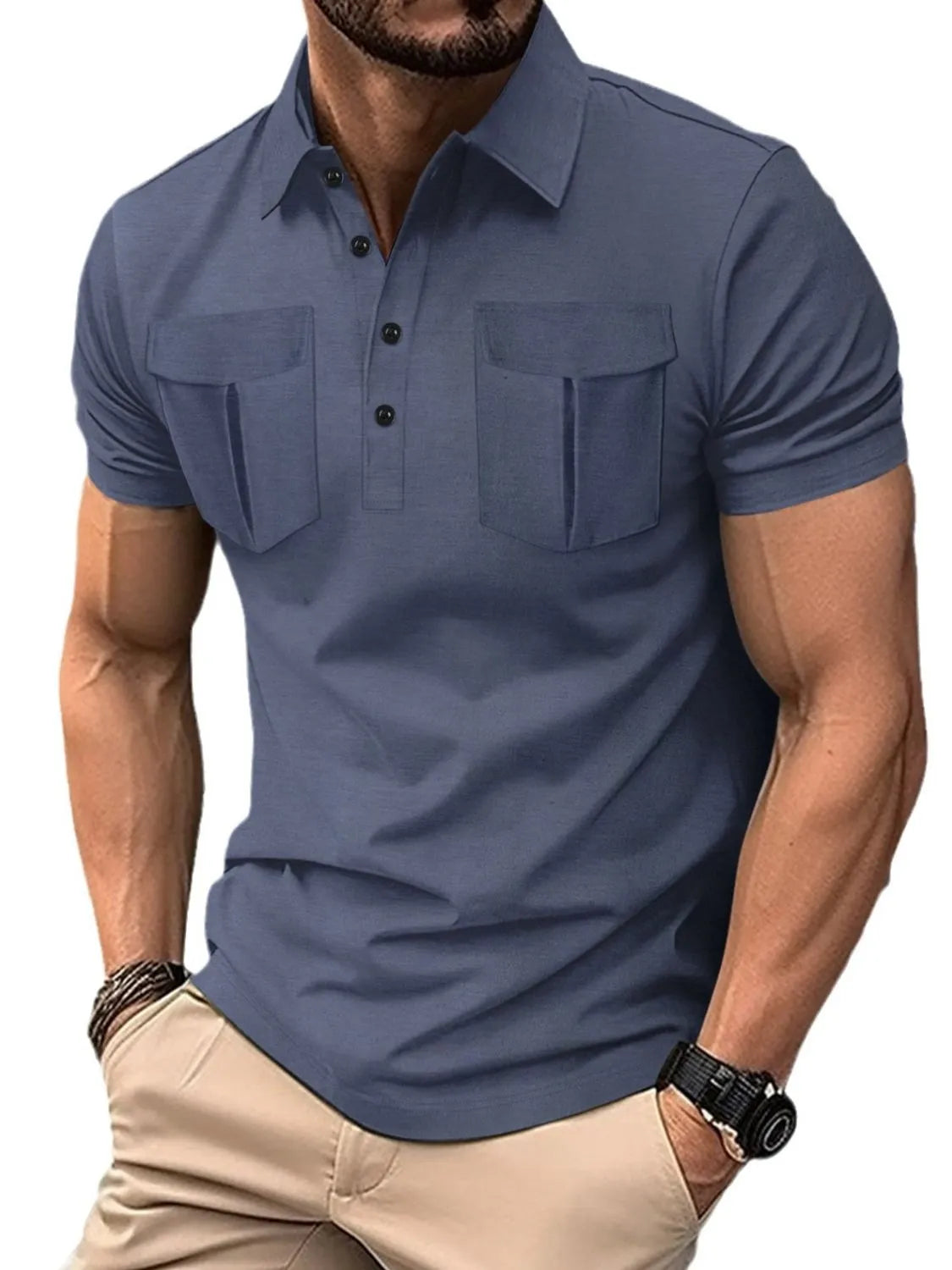 Men's Full Size Collared Short Sleeve Polo Plus Size - Codrington Expressions