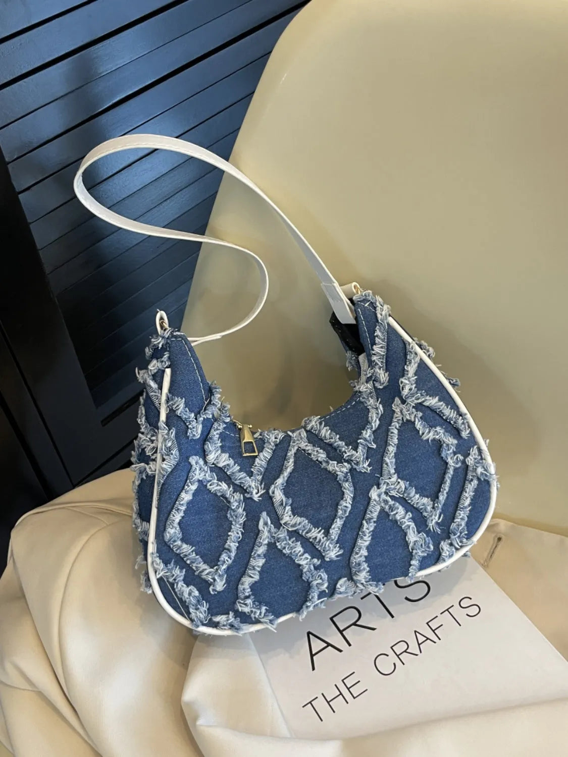Raw Edge Cloth Shoulder Bag - Codrington Expressions