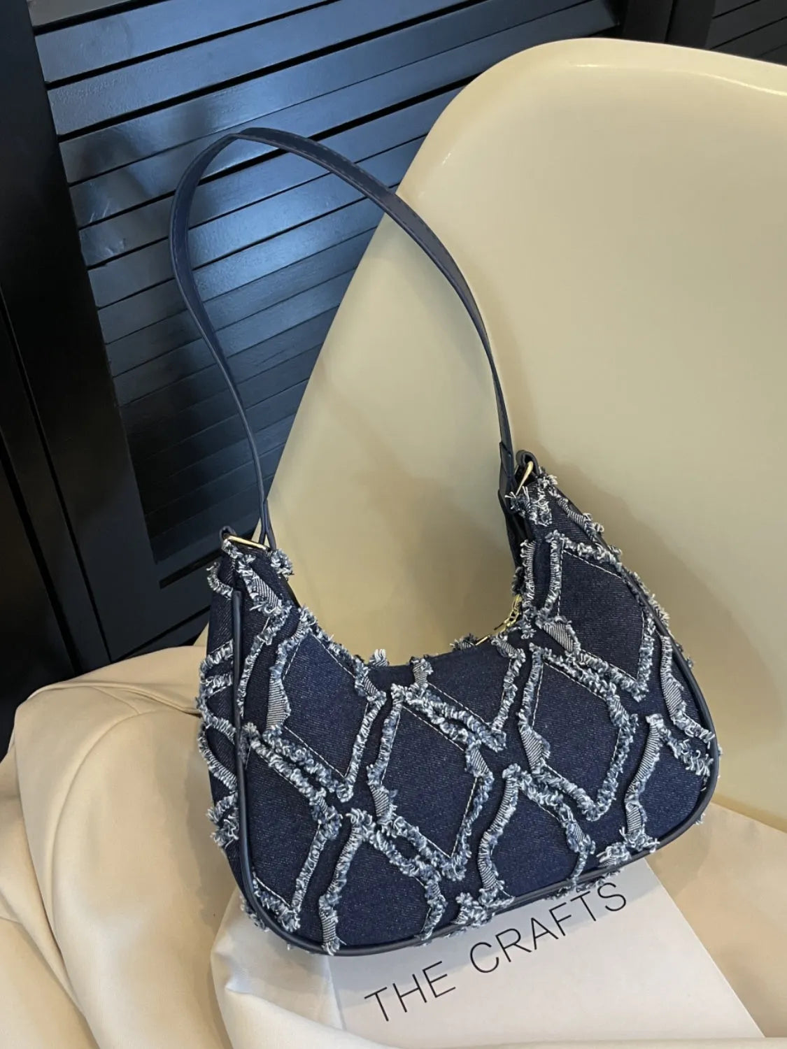 Raw Edge Cloth Shoulder Bag - Codrington Expressions