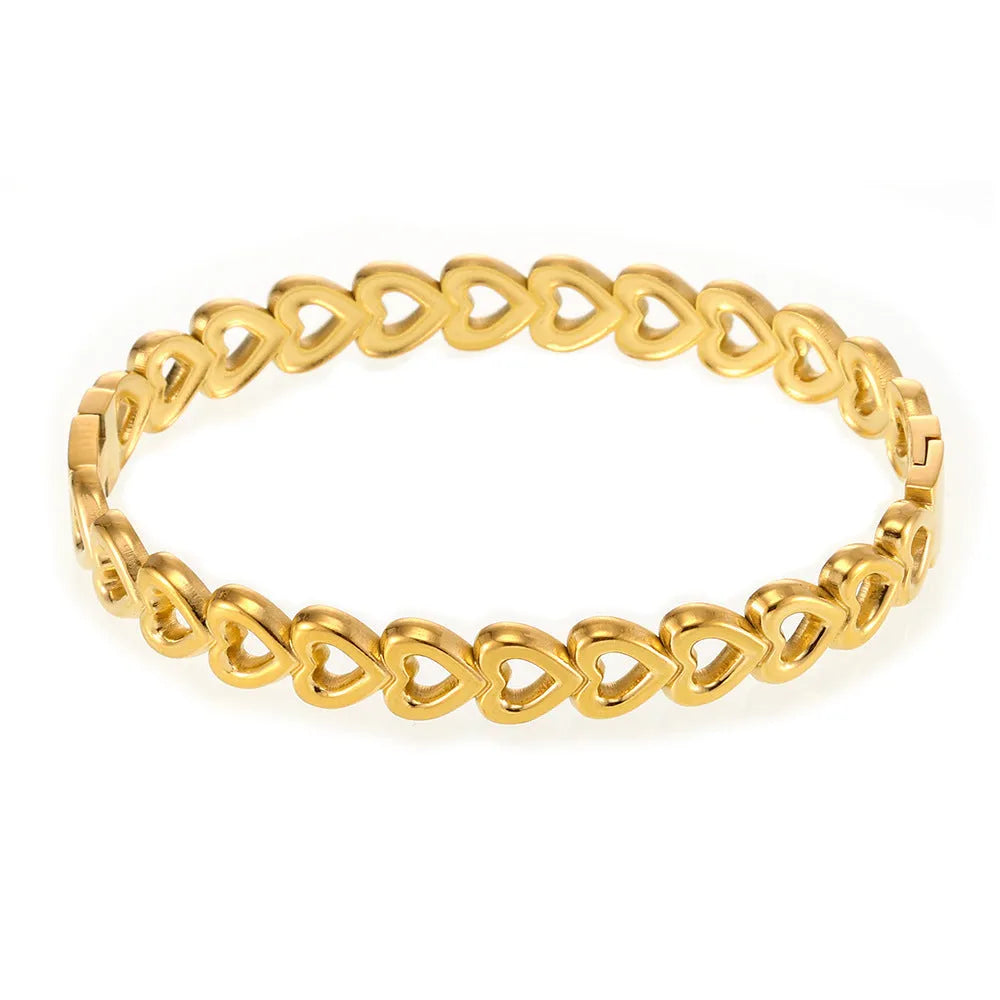 18K Gold-Plated Stainless Steel Heart Bracelet - Codrington Expressions