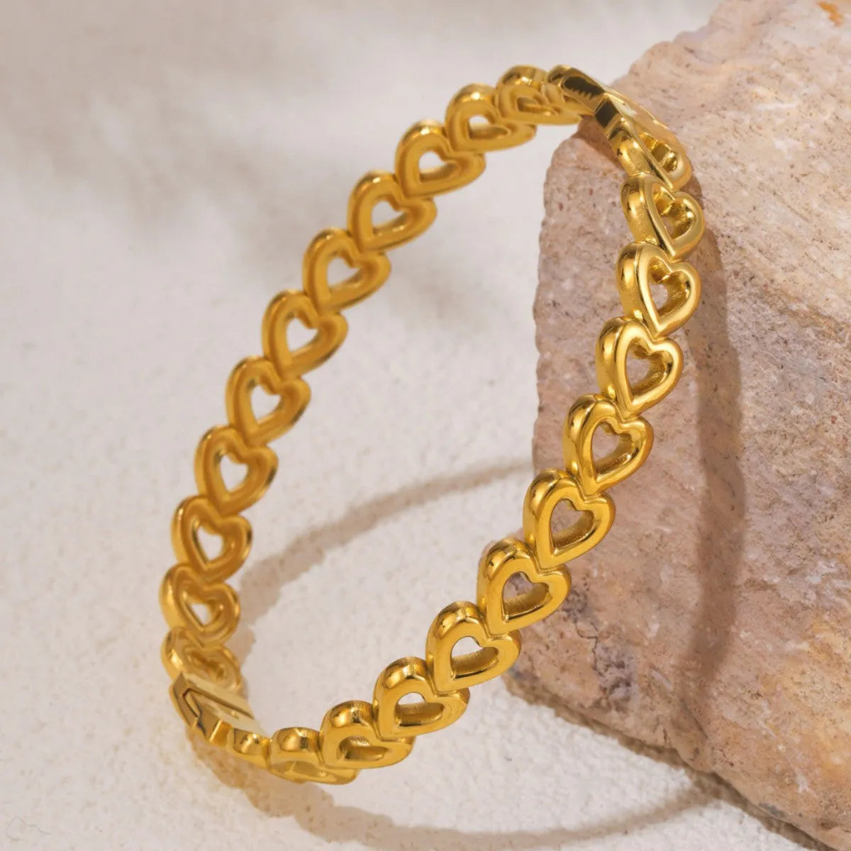18K Gold-Plated Stainless Steel Heart Bracelet - Codrington Expressions