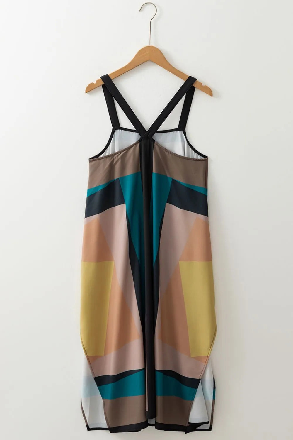 Color Block Square Neck Wide Strap Dress - Codrington Expressions
