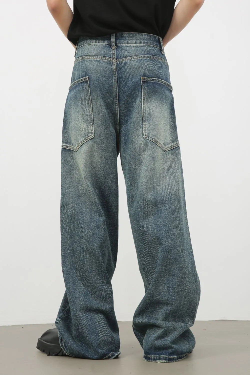 Men's Distressed Detail Wide Leg Jeans - Codrington Expressions