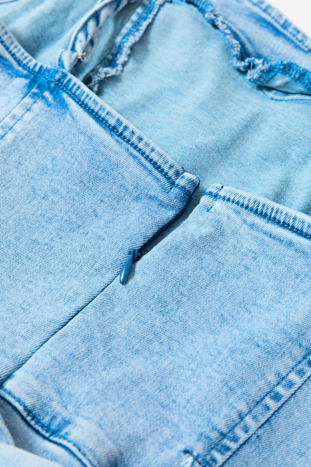 Tied Spaghetti Strap Denim Romper - Codrington Expressions