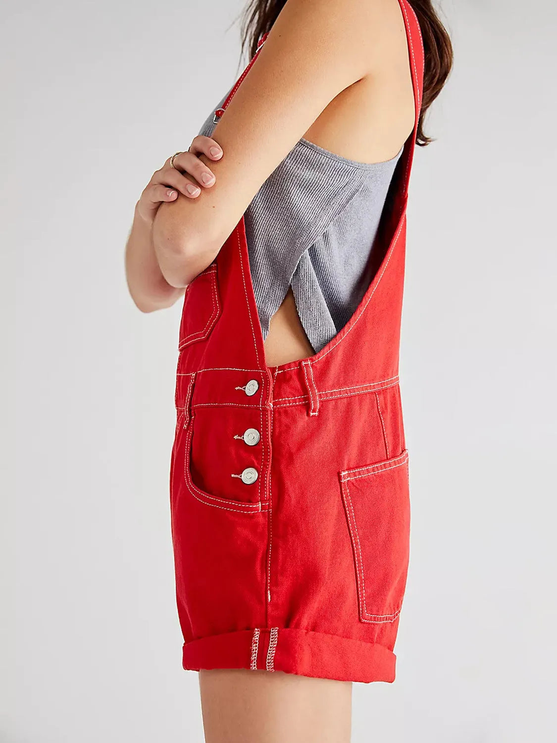 Wide Strap Square Neck Denim Overalls - Codrington Expressions