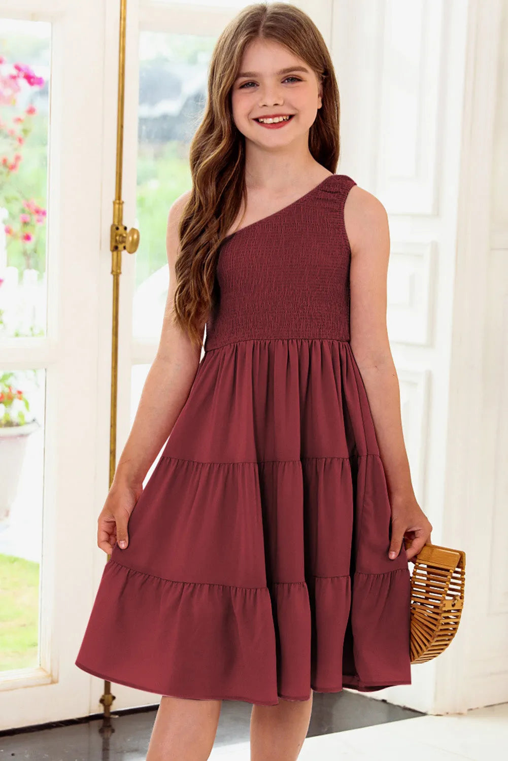 One-Shoulder Sleeveless Tiered Dress - Codrington Expressions