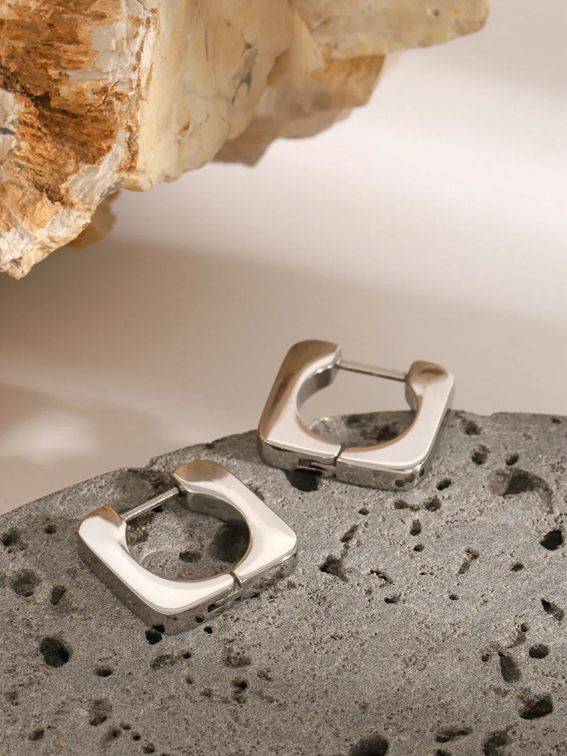 18K Gold-Plated Stainless Steel Square Earrings - Codrington Expressions