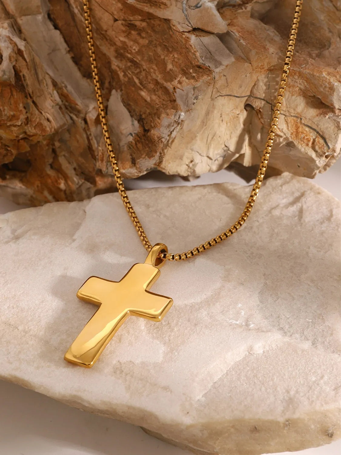18K Gold-Plated Inlaid Zircon Cross Necklace - Codrington Expressions