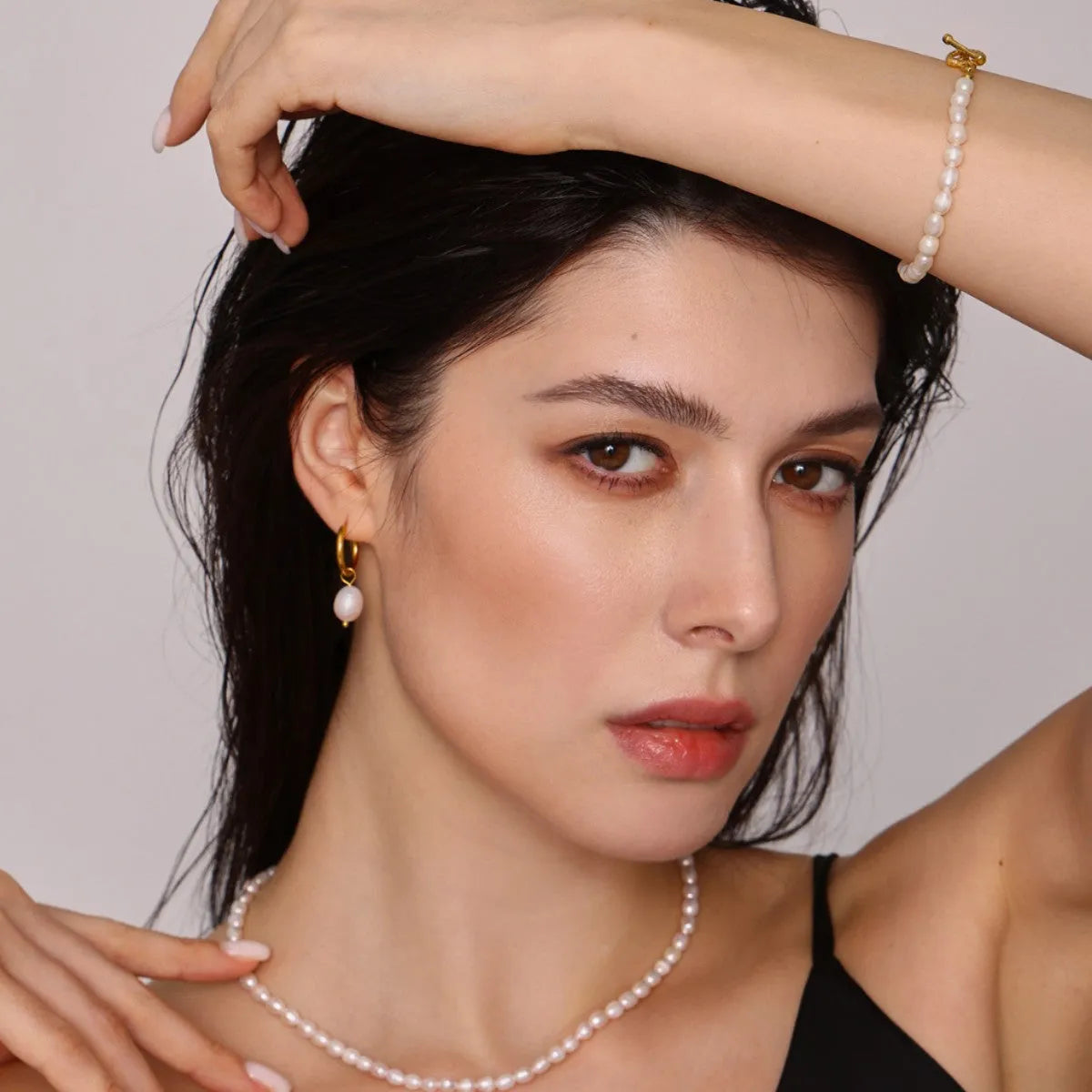 Pearl Necklace, Bracelet and Earrings 4-Piece Jewelry Set - Codrington Expressions