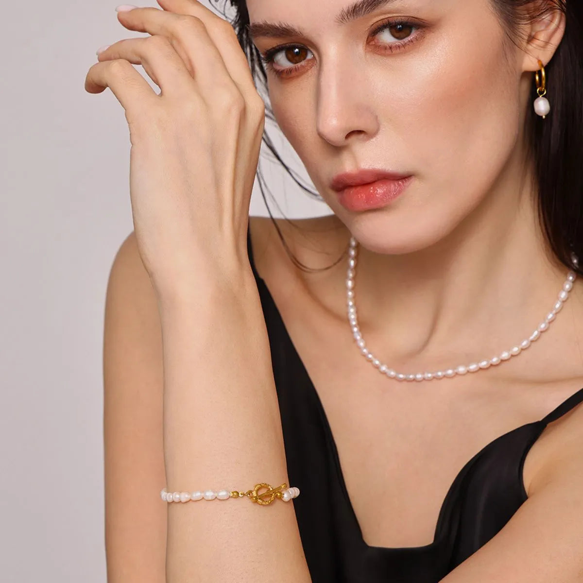 Pearl Necklace, Bracelet and Earrings 4-Piece Jewelry Set - Codrington Expressions