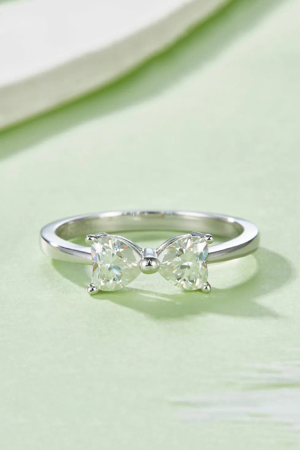 1 Carat Moissanite 925 Sterling Silver Bow Ring - Codrington Expressions