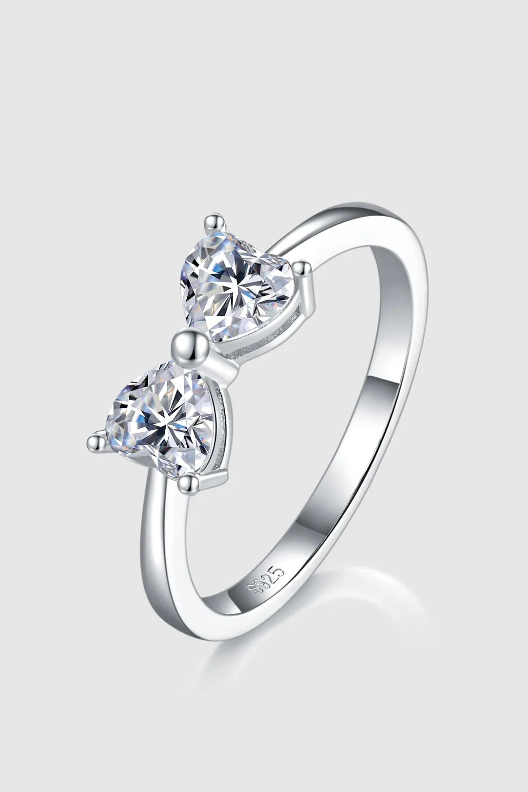 1 Carat Moissanite 925 Sterling Silver Bow Ring - Codrington Expressions