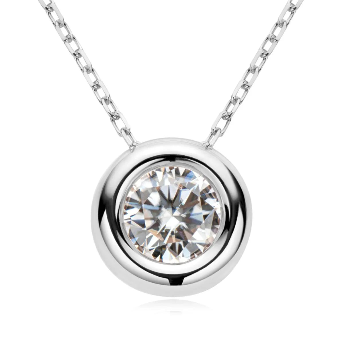 1 Carat Moissanite 925 Sterling Silver Necklace - Codrington Expressions