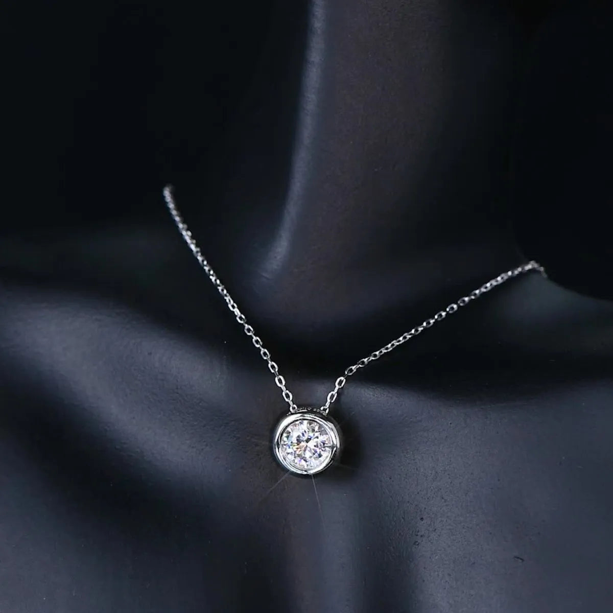 1 Carat Moissanite 925 Sterling Silver Necklace - Codrington Expressions