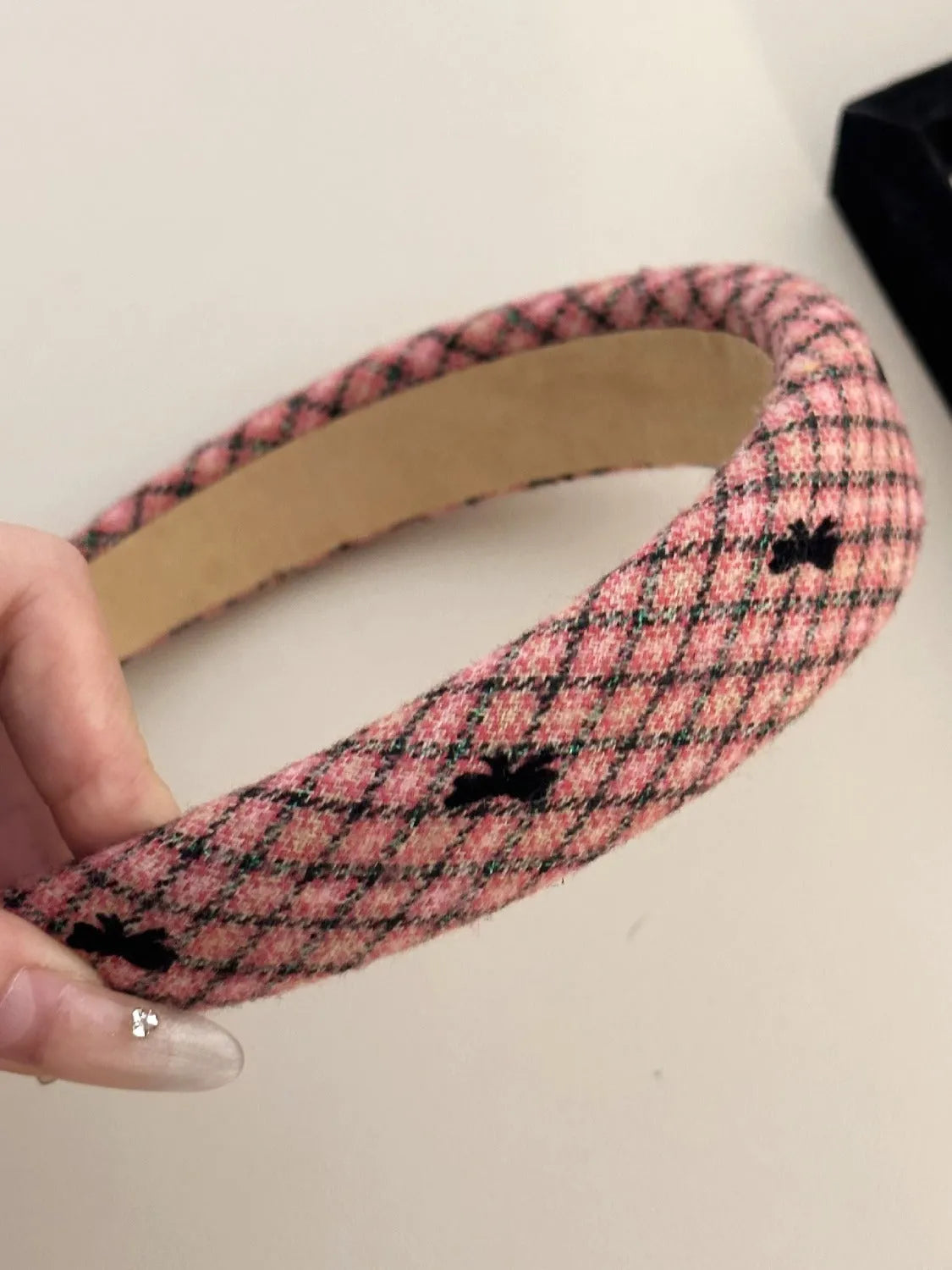 Plaid Bow Wide Headband - Codrington Expressions