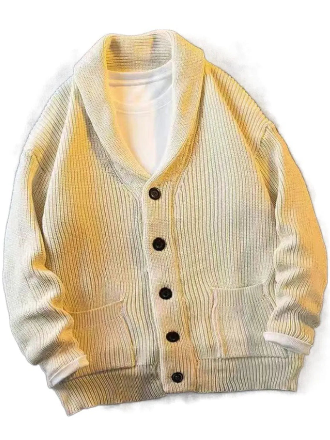 Men's Plus Size Button Down Long Sleeve Cardigan - Codrington Expressions