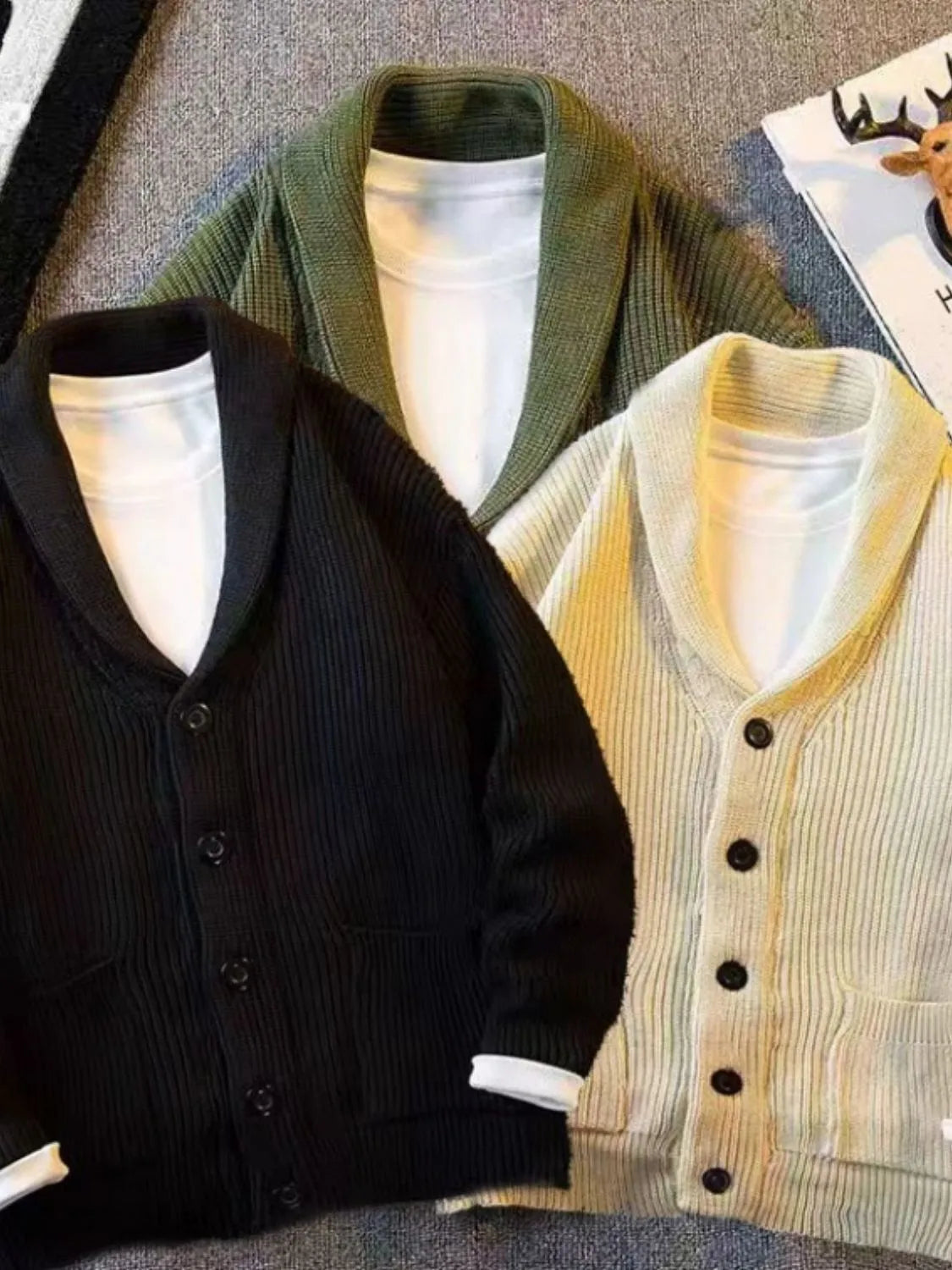 Men's Plus Size Button Down Long Sleeve Cardigan - Codrington Expressions