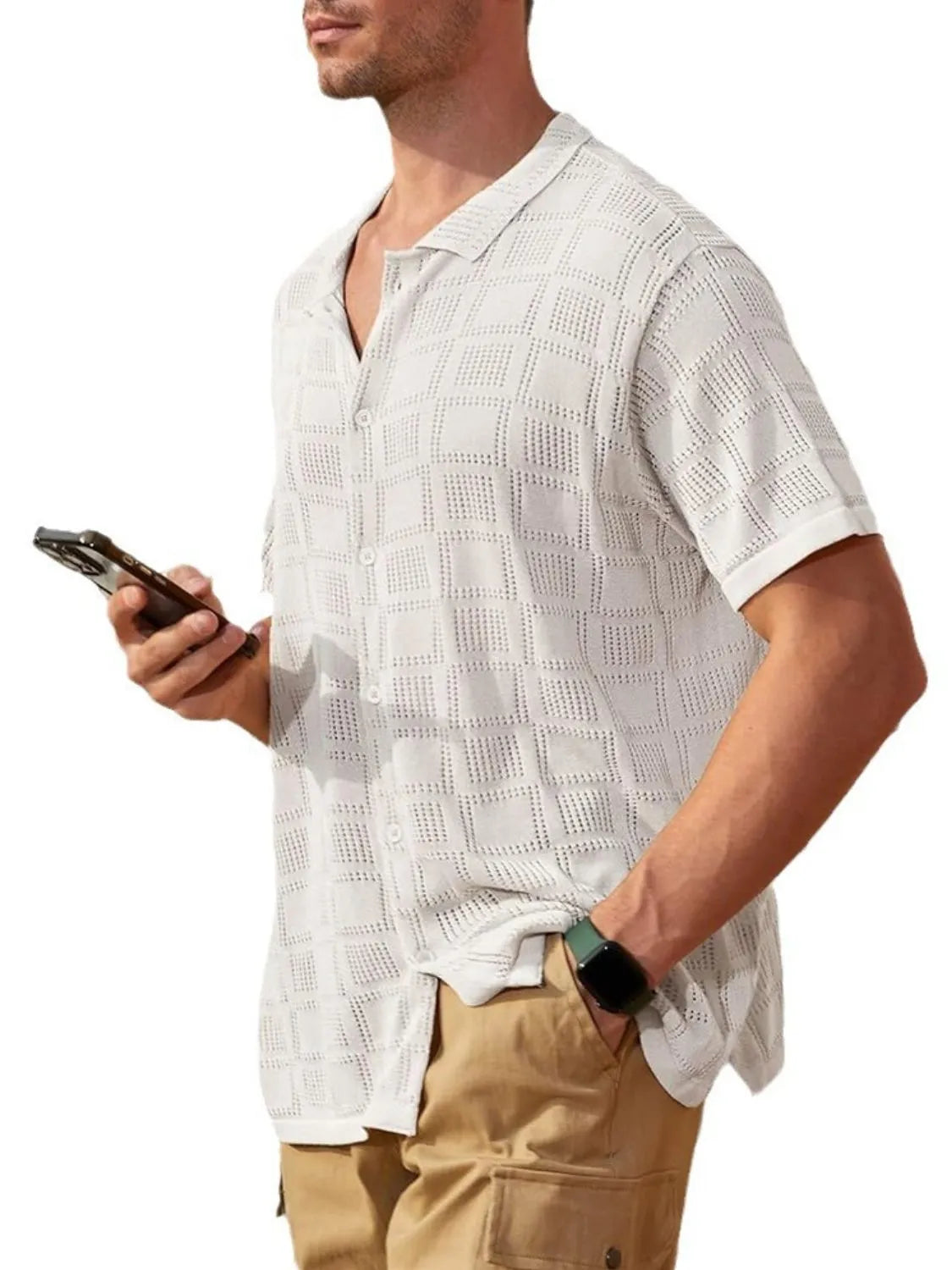 Men's Full Size Button Down Short Sleeve Plus Size - Codrington Expressions