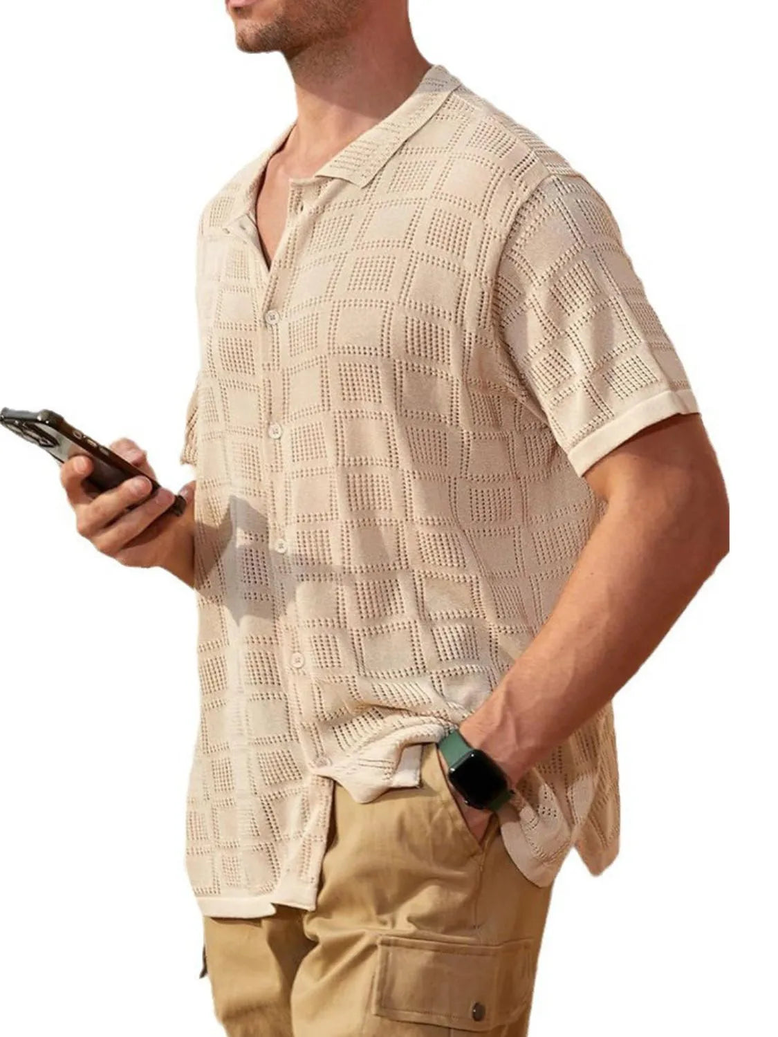 Men's Full Size Button Down Short Sleeve Plus Size - Codrington Expressions