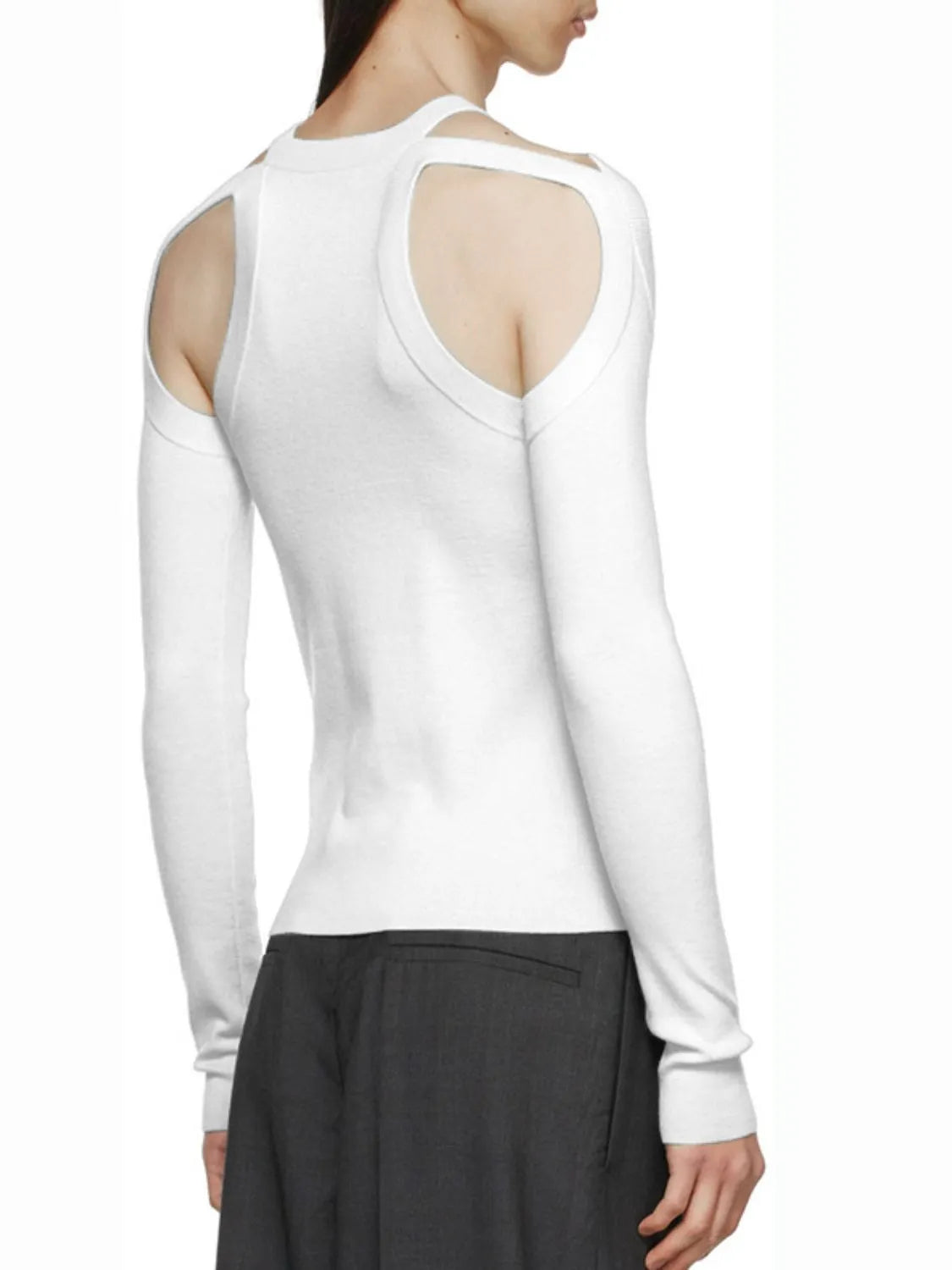 Men's Full Size Cutout Round Neck Long Sleeve Top Plus Size - Codrington Expressions