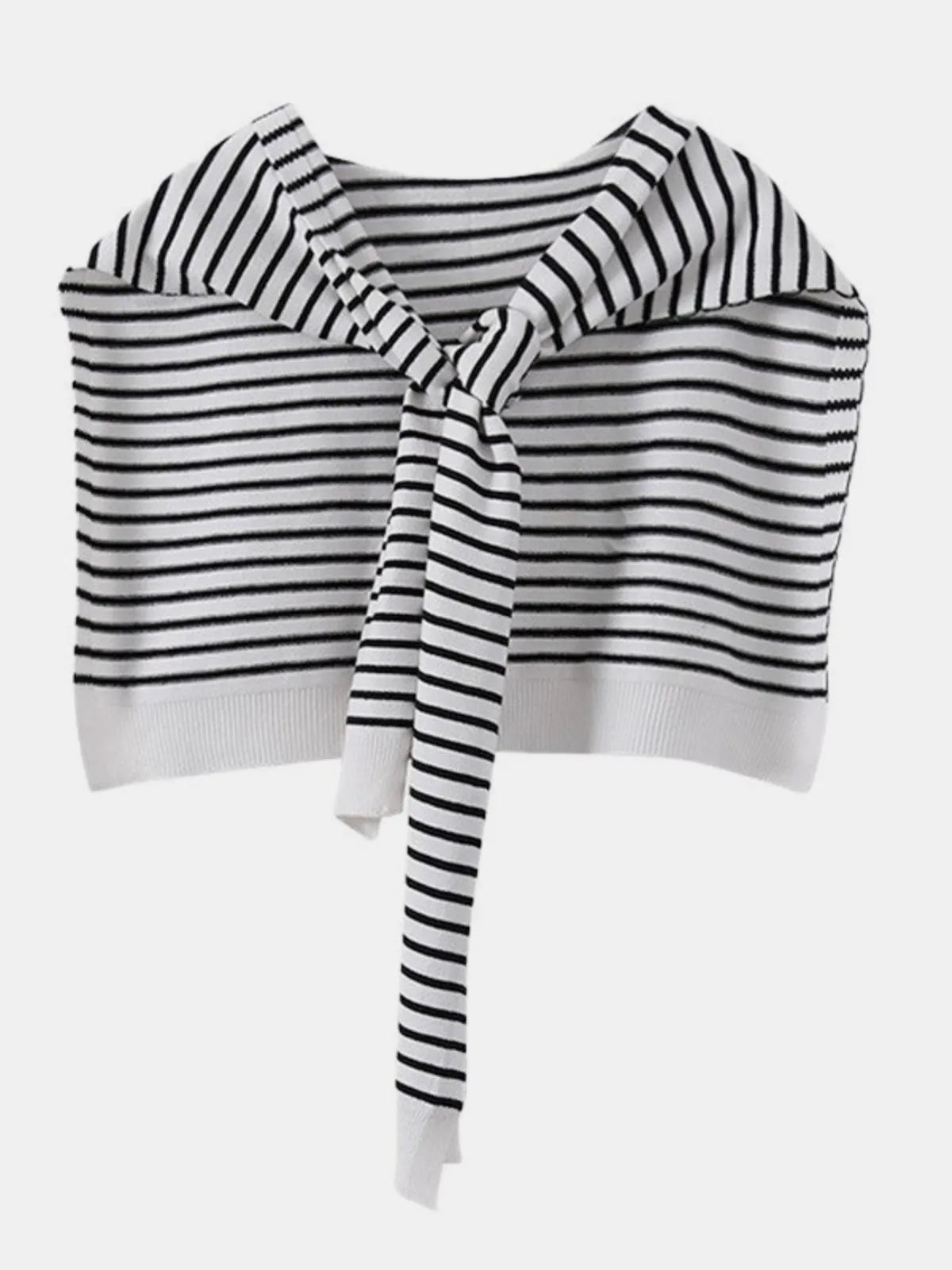 Striped Contrast Knit Wrap - Codrington Expressions