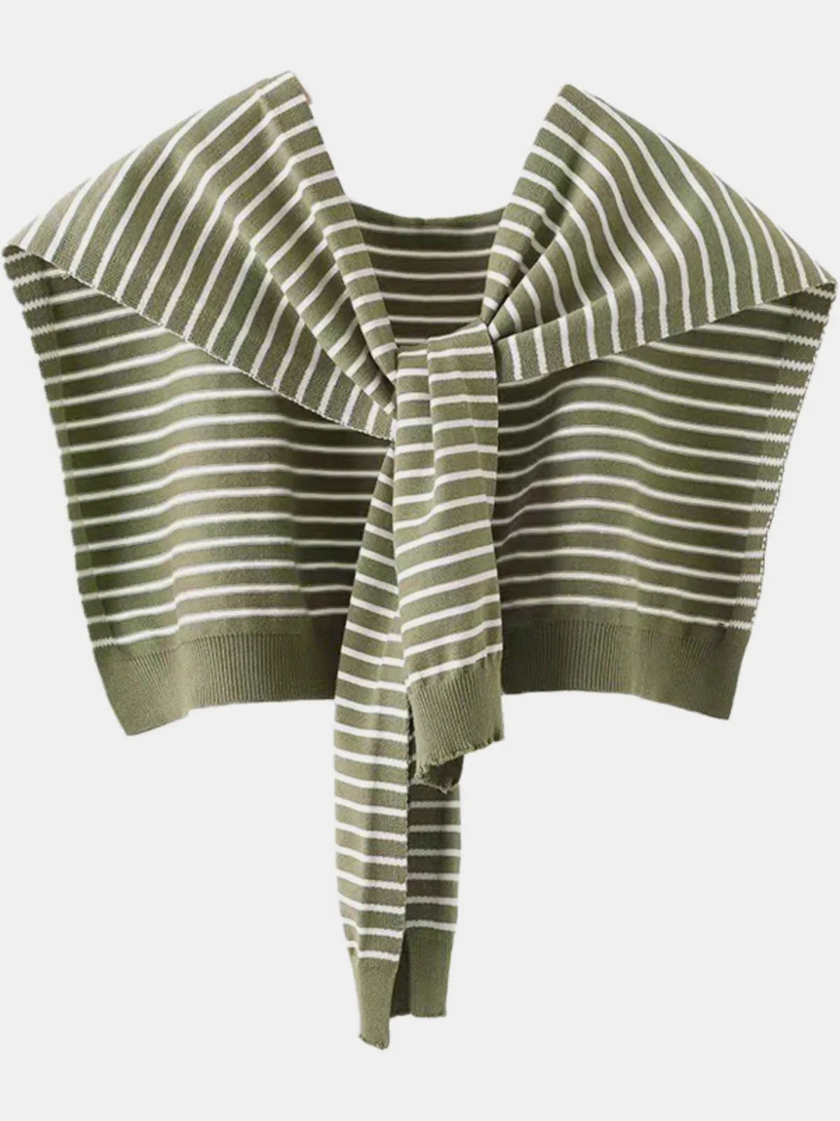 Striped Contrast Knit Wrap - Codrington Expressions