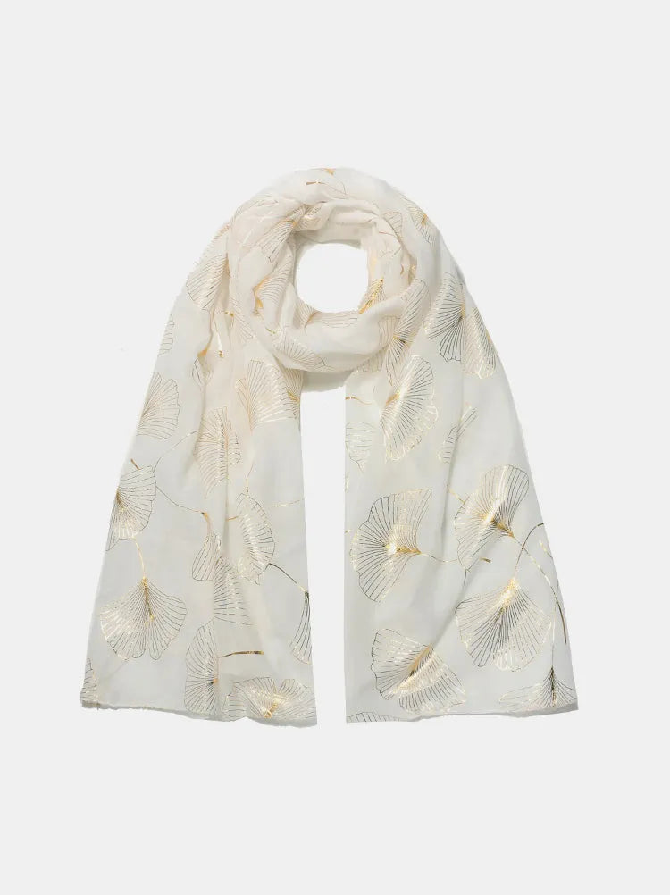 Ginkgo Leaf Polyester Scarf - Codrington Expressions