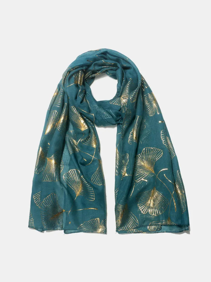 Ginkgo Leaf Polyester Scarf - Codrington Expressions