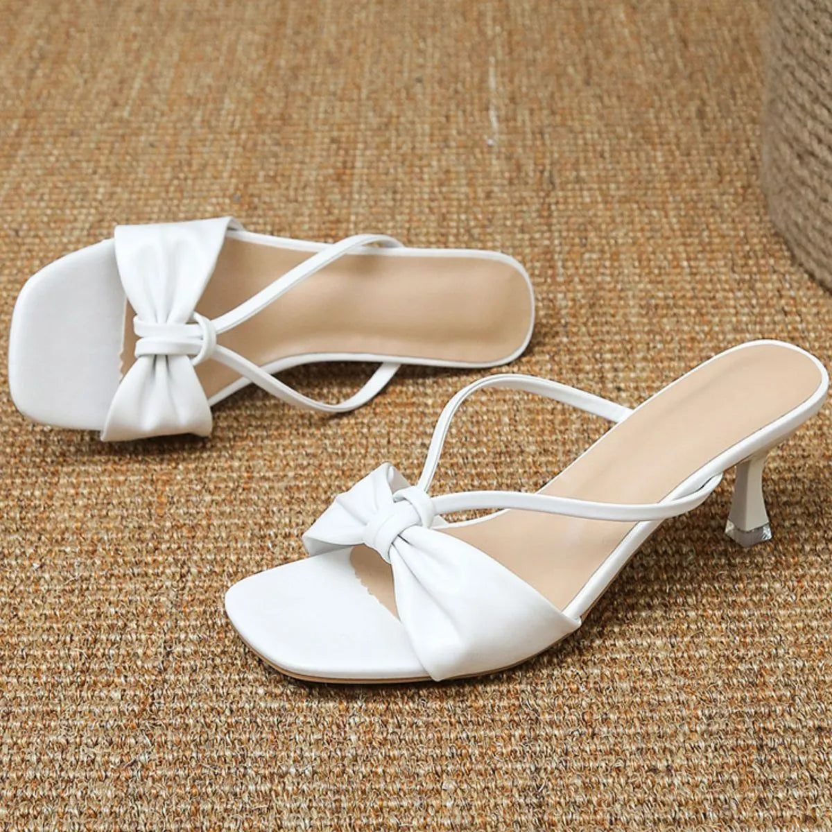 Square Toe Kitten Heels Sandals - Codrington Expressions