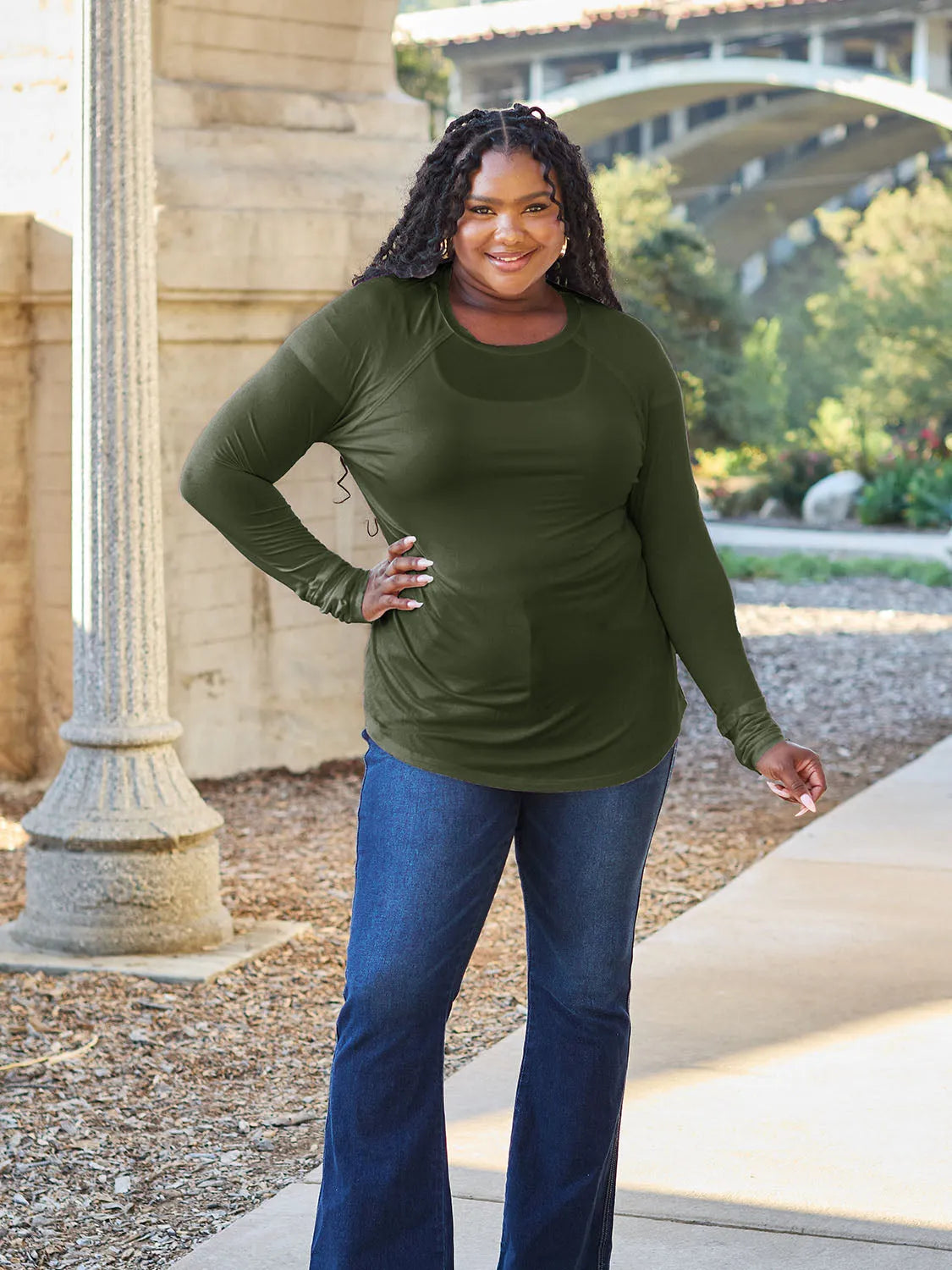 Basic Bae Full Size Round Neck Long Sleeve T-Shirt - Codrington Expressions