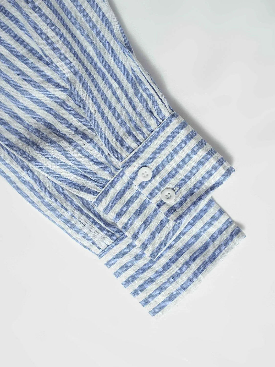 Striped Button Detail Long Sleeve Shirt - Codrington Expressions