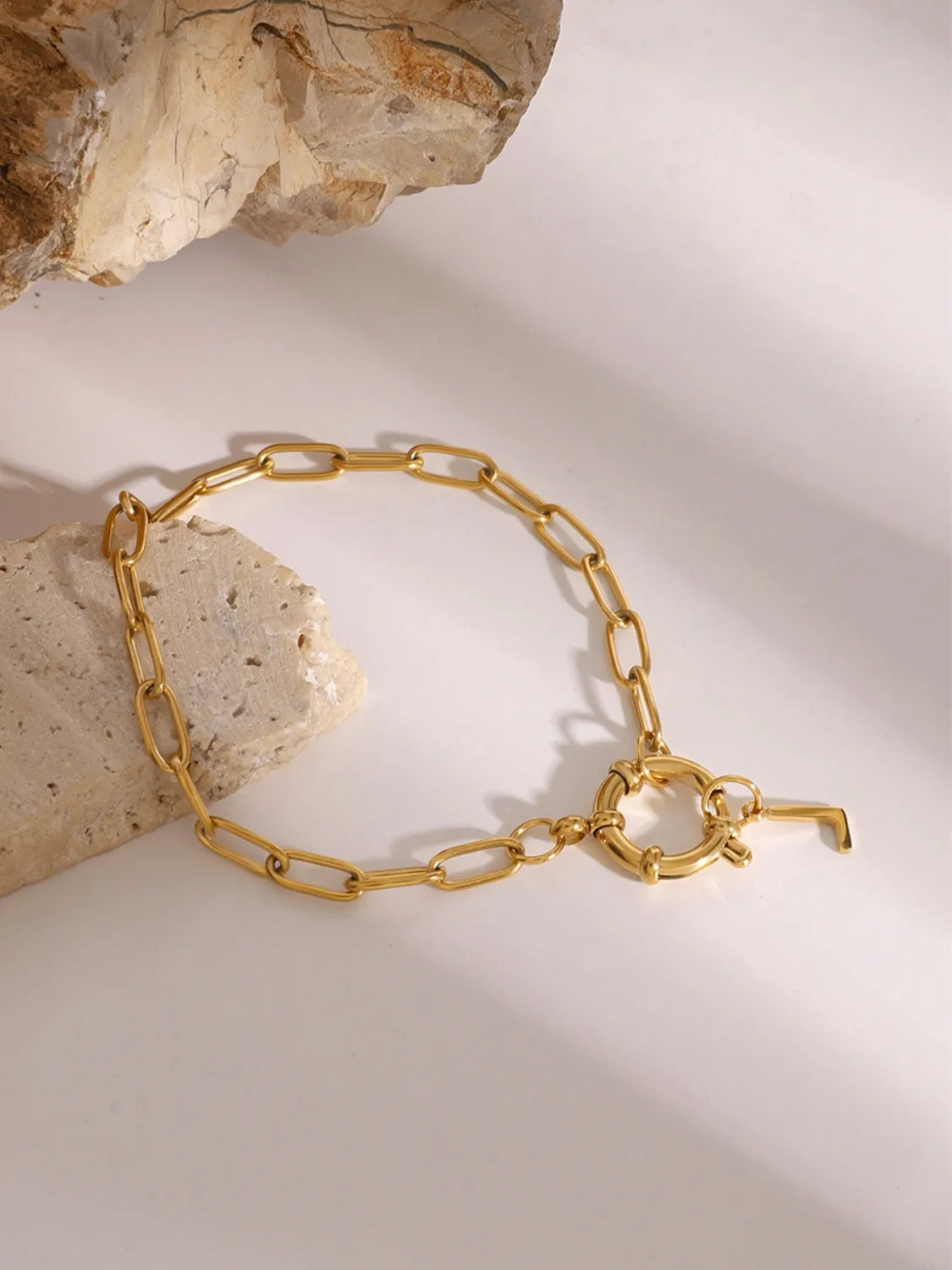 18K Gold-Plated Stainless Steel Letter L Bracelet - Codrington Expressions 