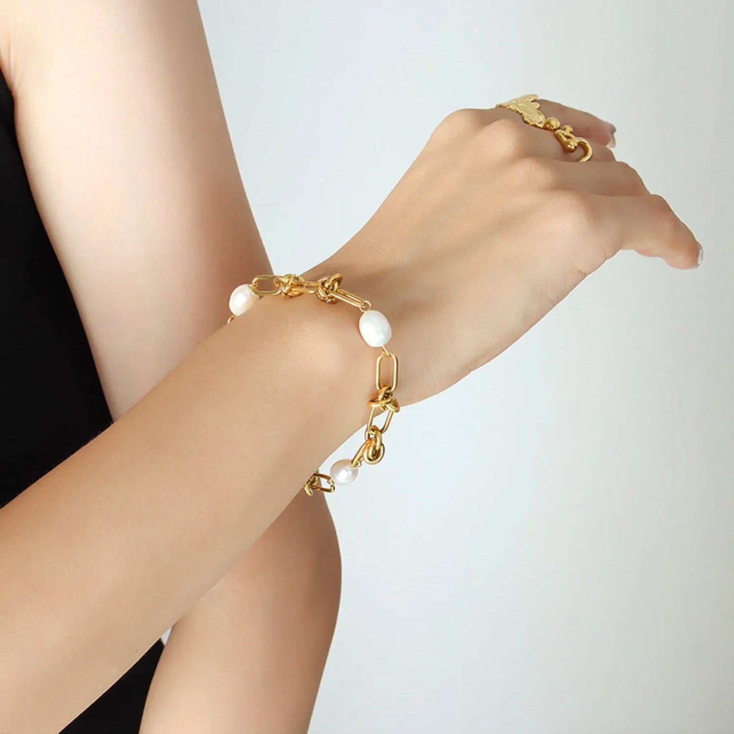 Freshwater Pearl Titanium Steel Bracelet - Codrington Expressions 