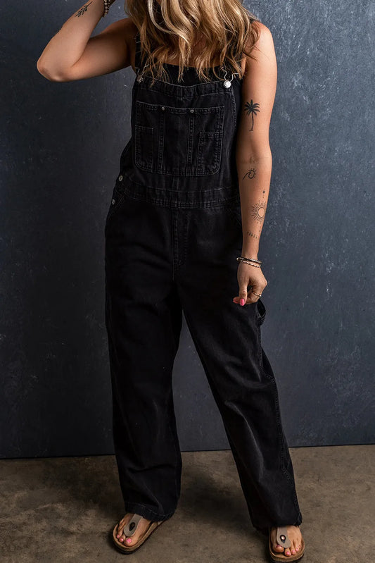 Pocketed Straight Denim Overalls - Codrington Expressions 