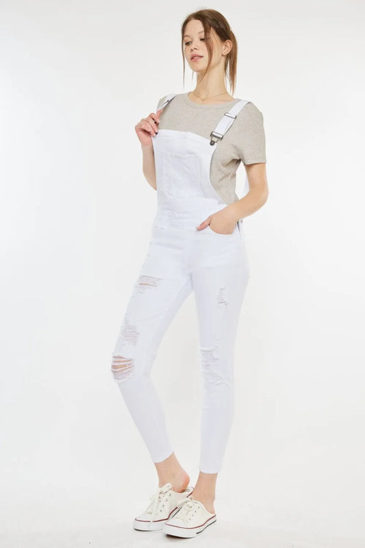 Kancan Distressed Skinny Denim Overalls - Codrington Expressions 