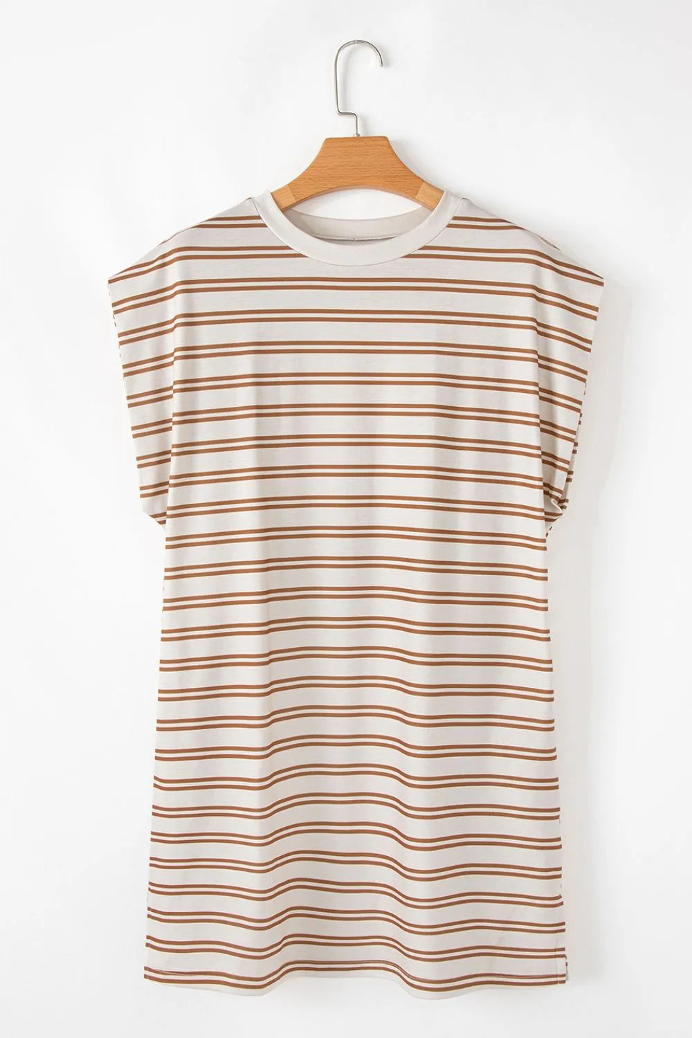 Stripe Round Neck Sleeveless Pocketed Mini Dress - Codrington Expressions 