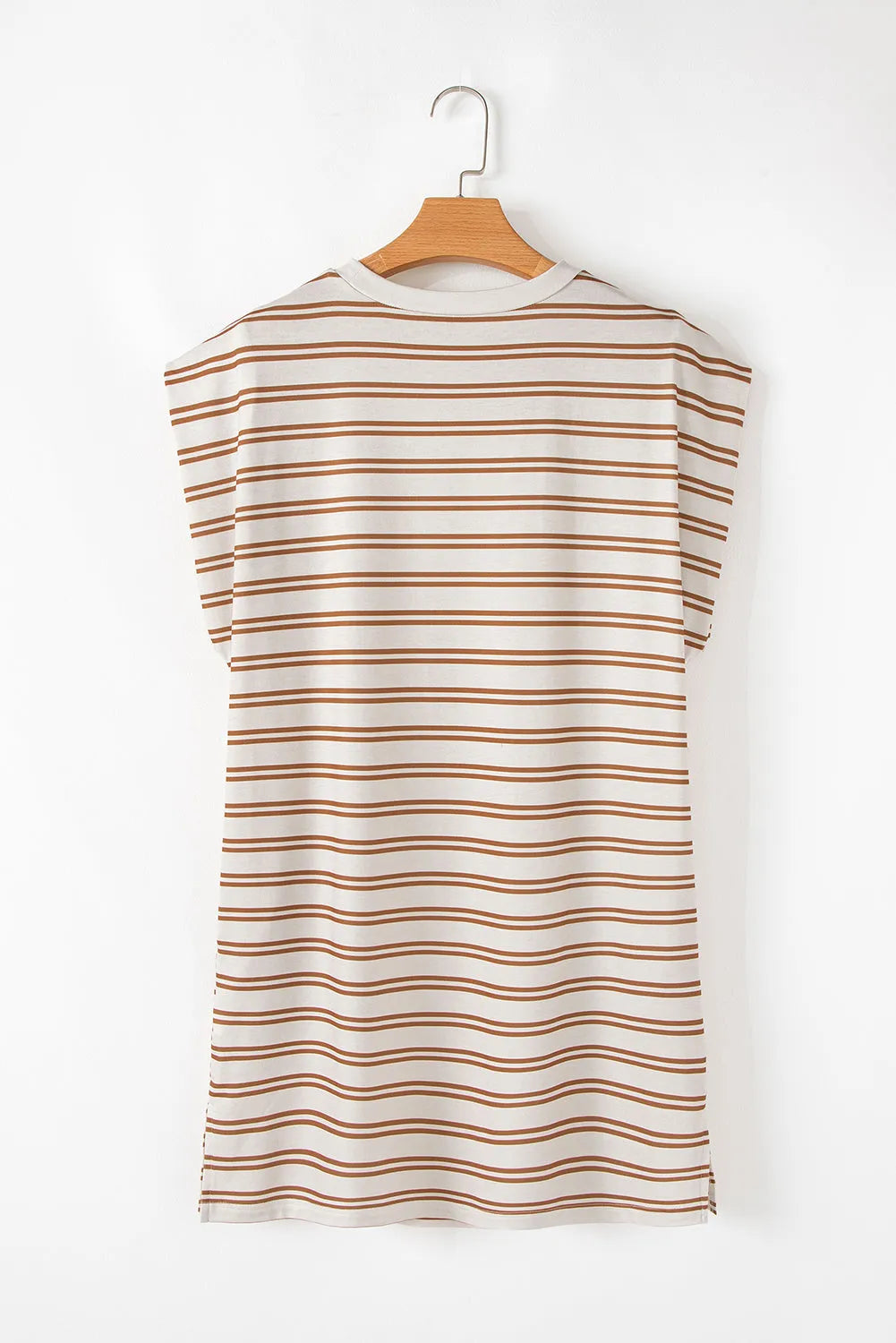 Stripe Round Neck Sleeveless Pocketed Mini Dress - Codrington Expressions 