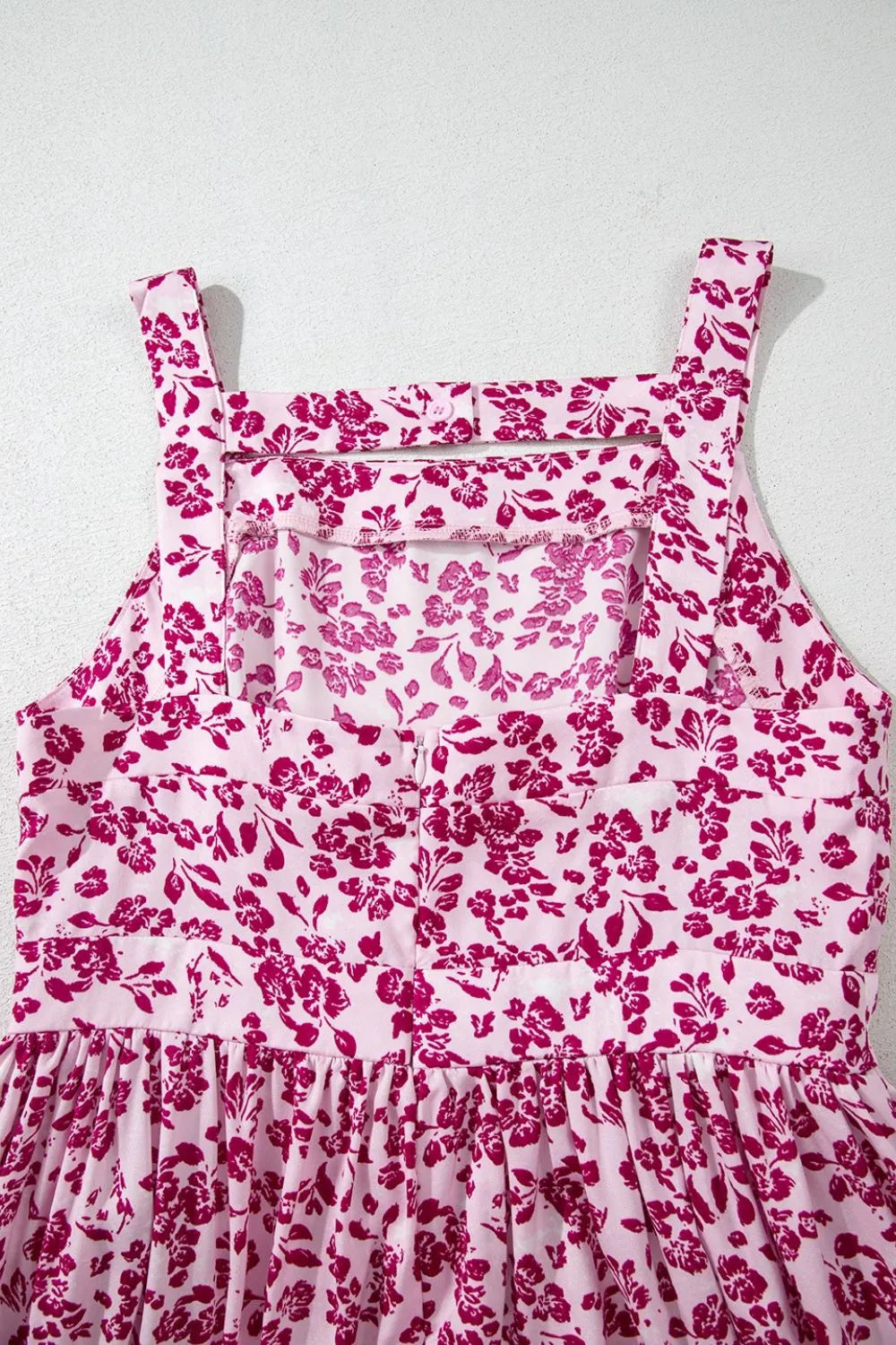 Floral Cutout Back Square Neck Maxi Dress - Codrington Expressions 