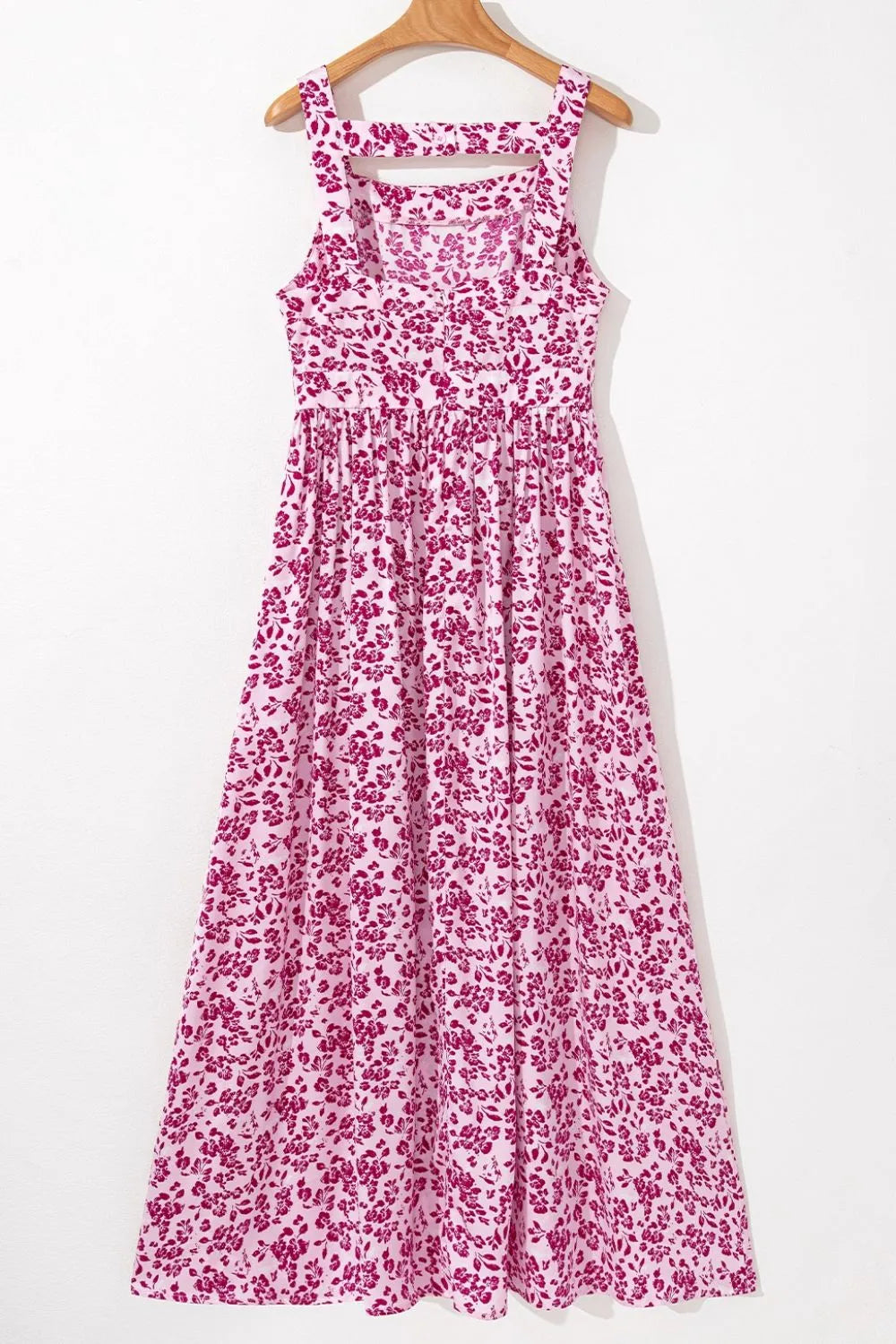 Floral Cutout Back Square Neck Maxi Dress - Codrington Expressions 