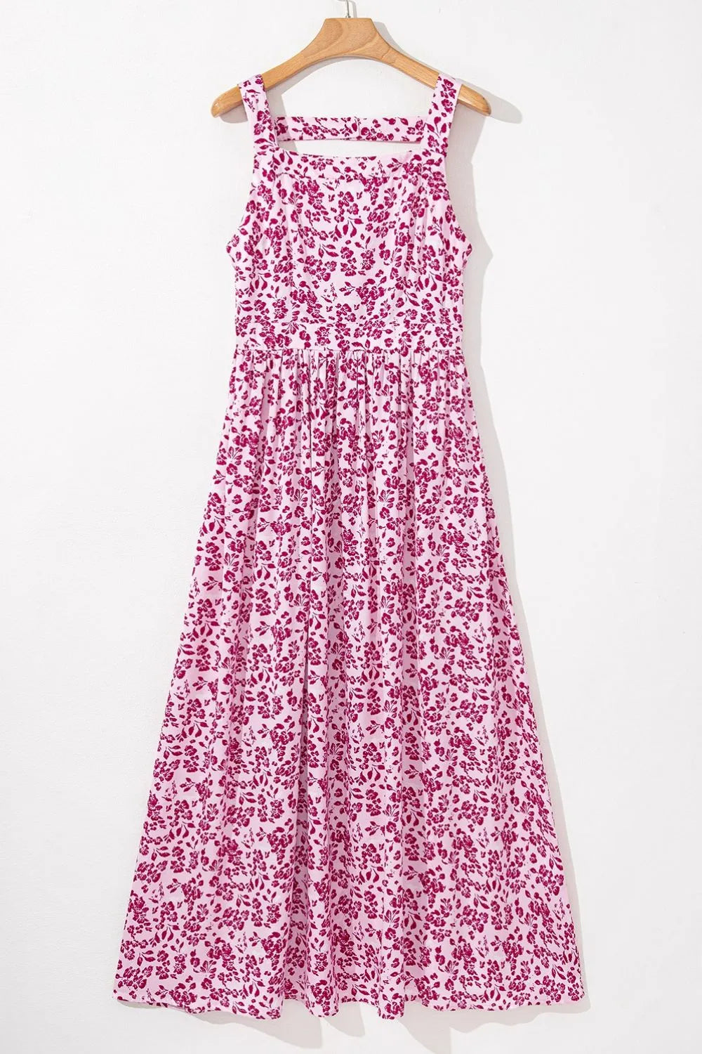 Floral Cutout Back Square Neck Maxi Dress - Codrington Expressions 