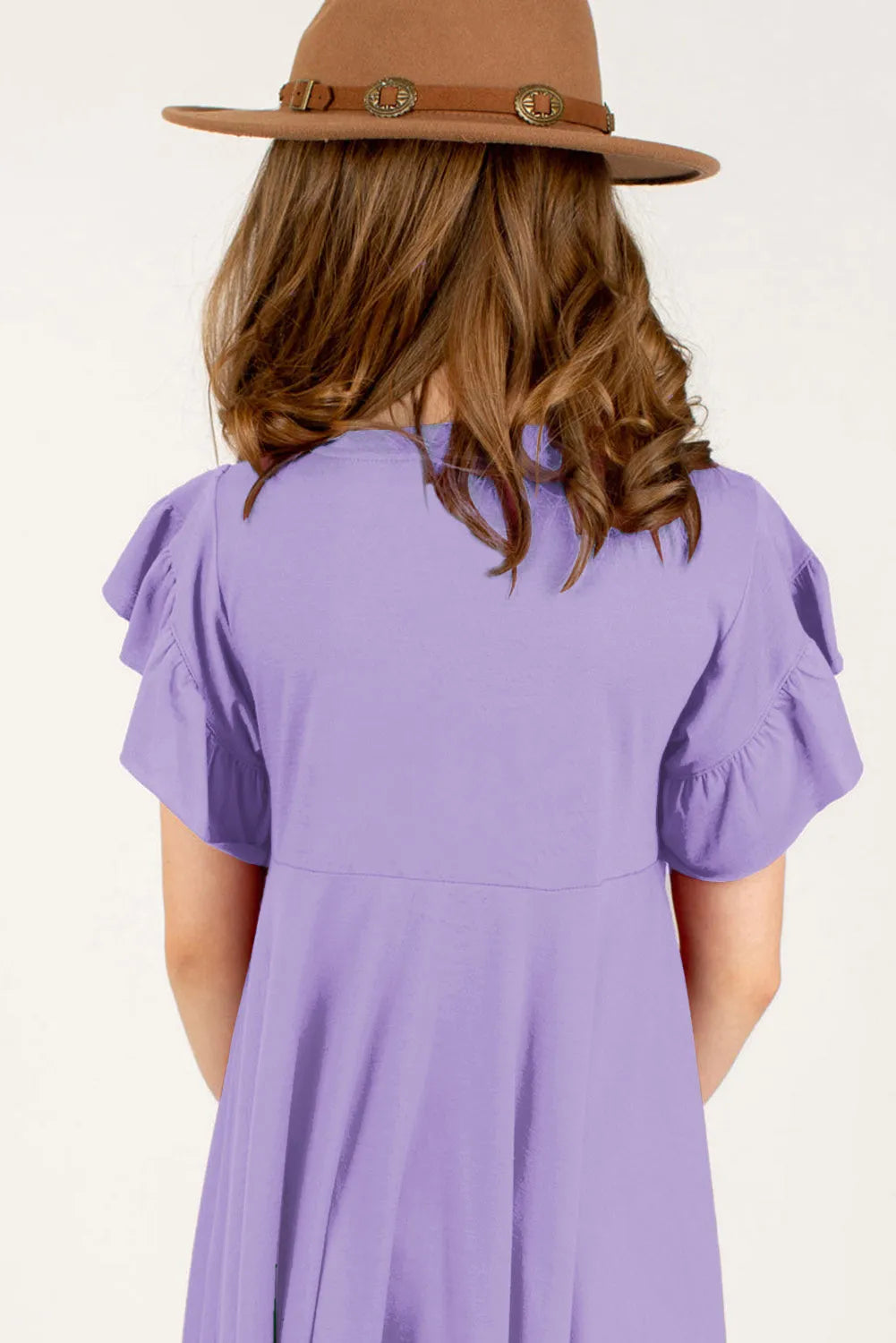 Round Neck Petal Sleeve Dress - Codrington Expressions 