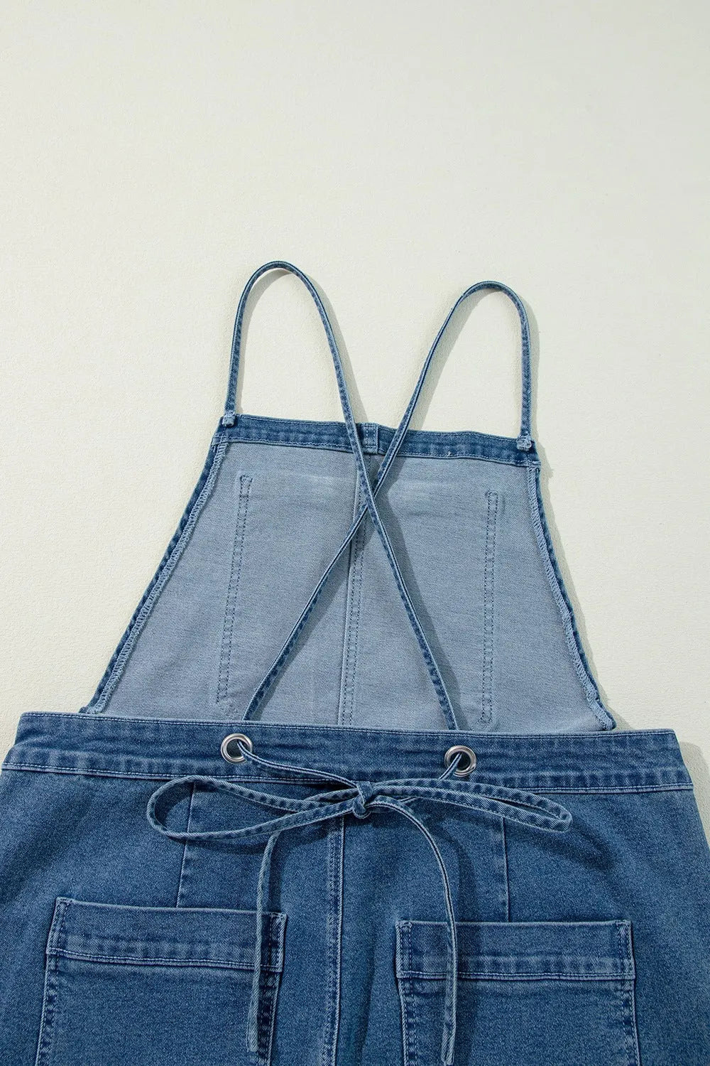 Adjustable Tie Straps Wide Leg Denim Overalls - Codrington Expressions 