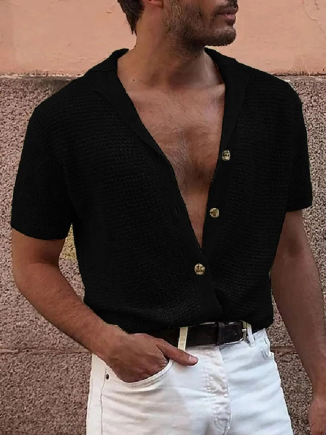 Men's Full Size Button Down Short Sleeve Shirt Plus Size - Codrington Expressions 