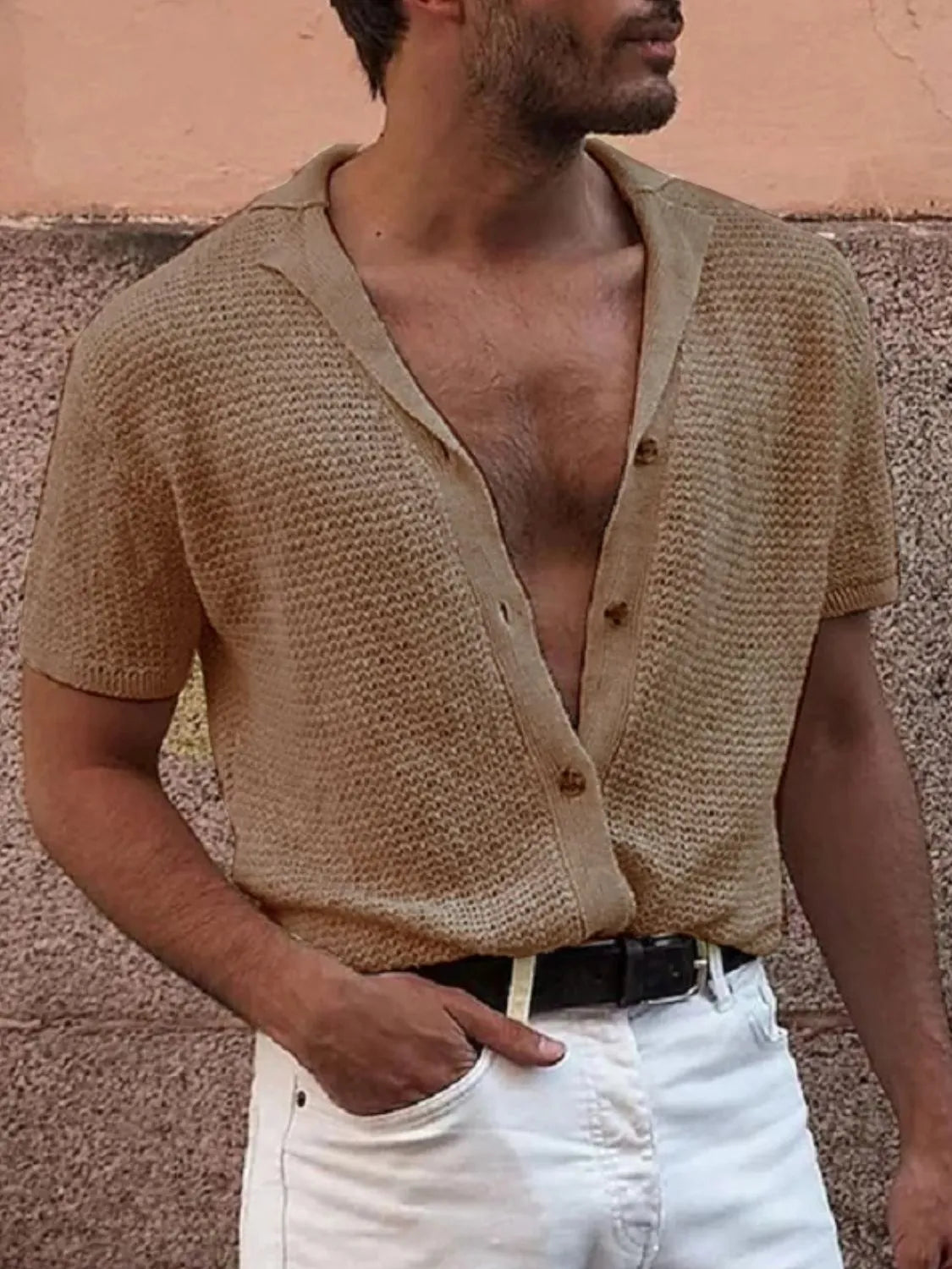 Men's Full Size Button Down Short Sleeve Shirt Plus Size - Codrington Expressions 