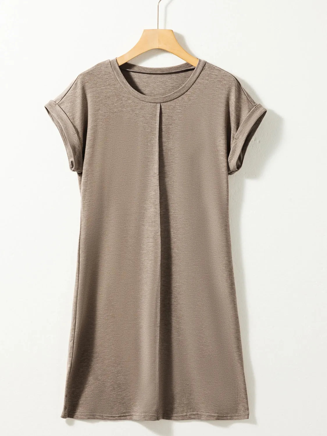 Exposed Seam Round Neck Mini Dress - Codrington Expressions 