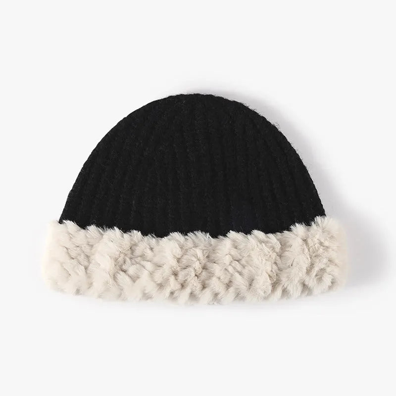 Fuzzy Hem Knit Hat - Codrington Expressions 