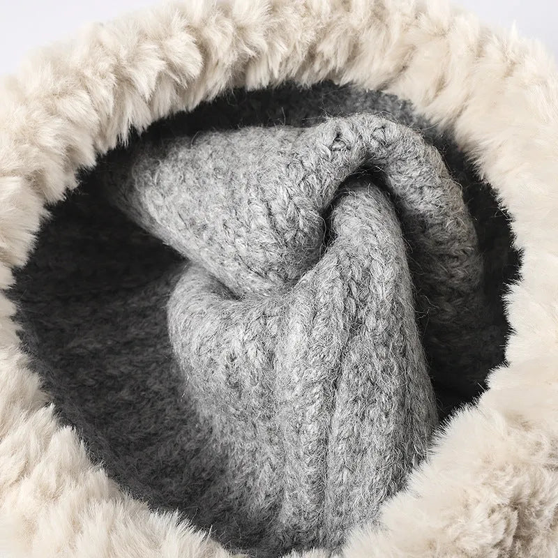 Fuzzy Hem Knit Hat - Codrington Expressions 