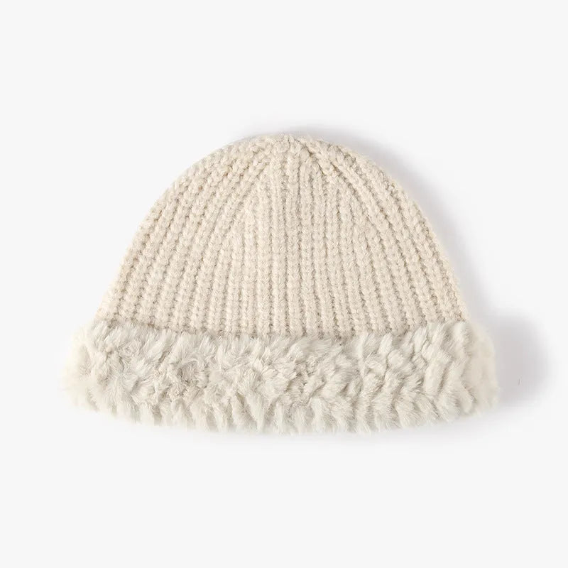 Fuzzy Hem Knit Hat - Codrington Expressions 