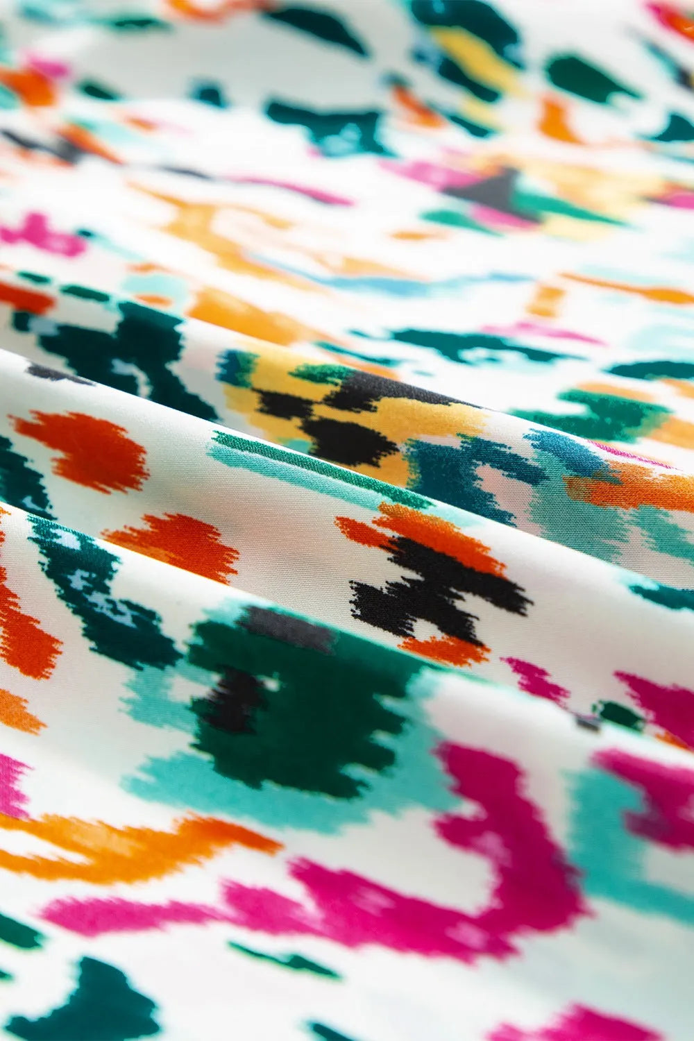 Abstract Print Ruffle Sleeve Blouse - Codrington Expressions 