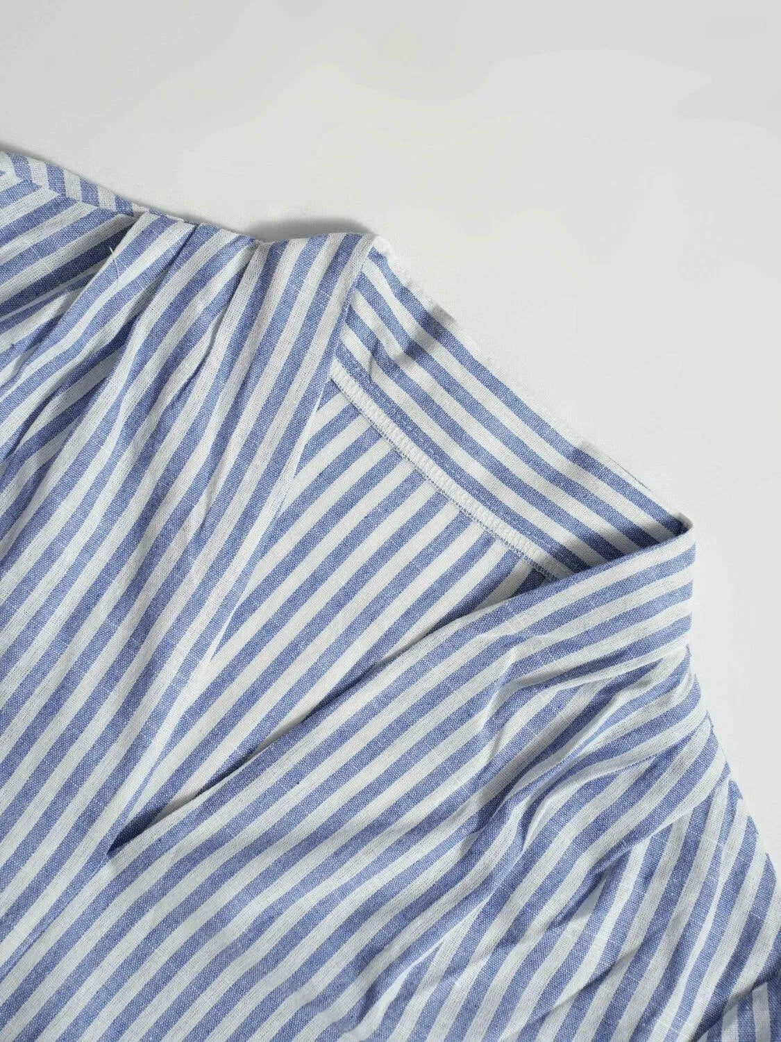 Striped Button Detail Long Sleeve Shirt - Codrington Expressions 